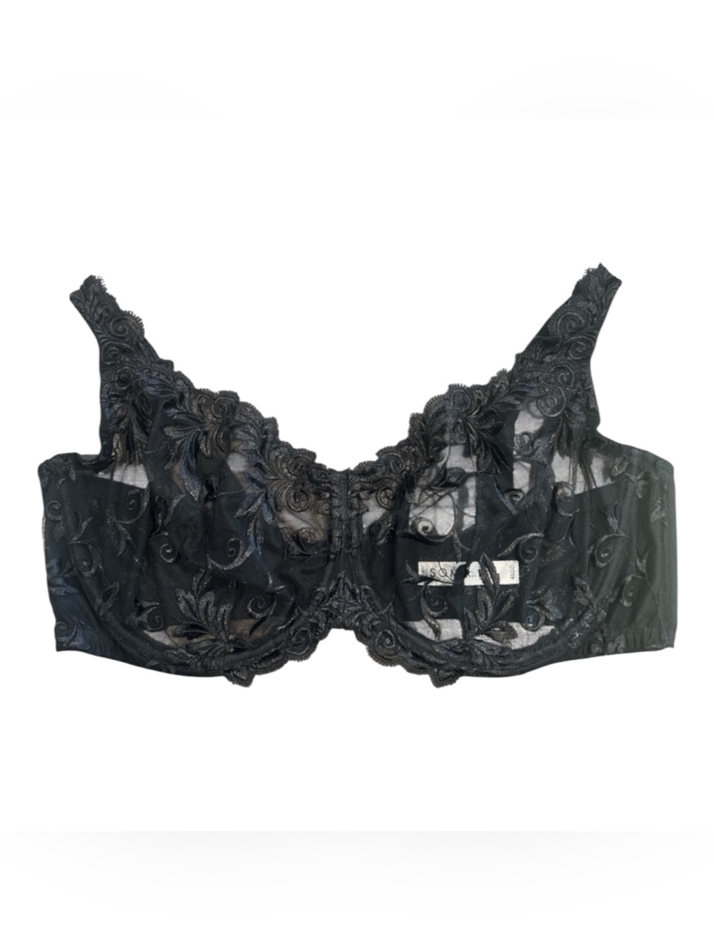 Soma Sensuous lace unlined underwire black bra 40DD